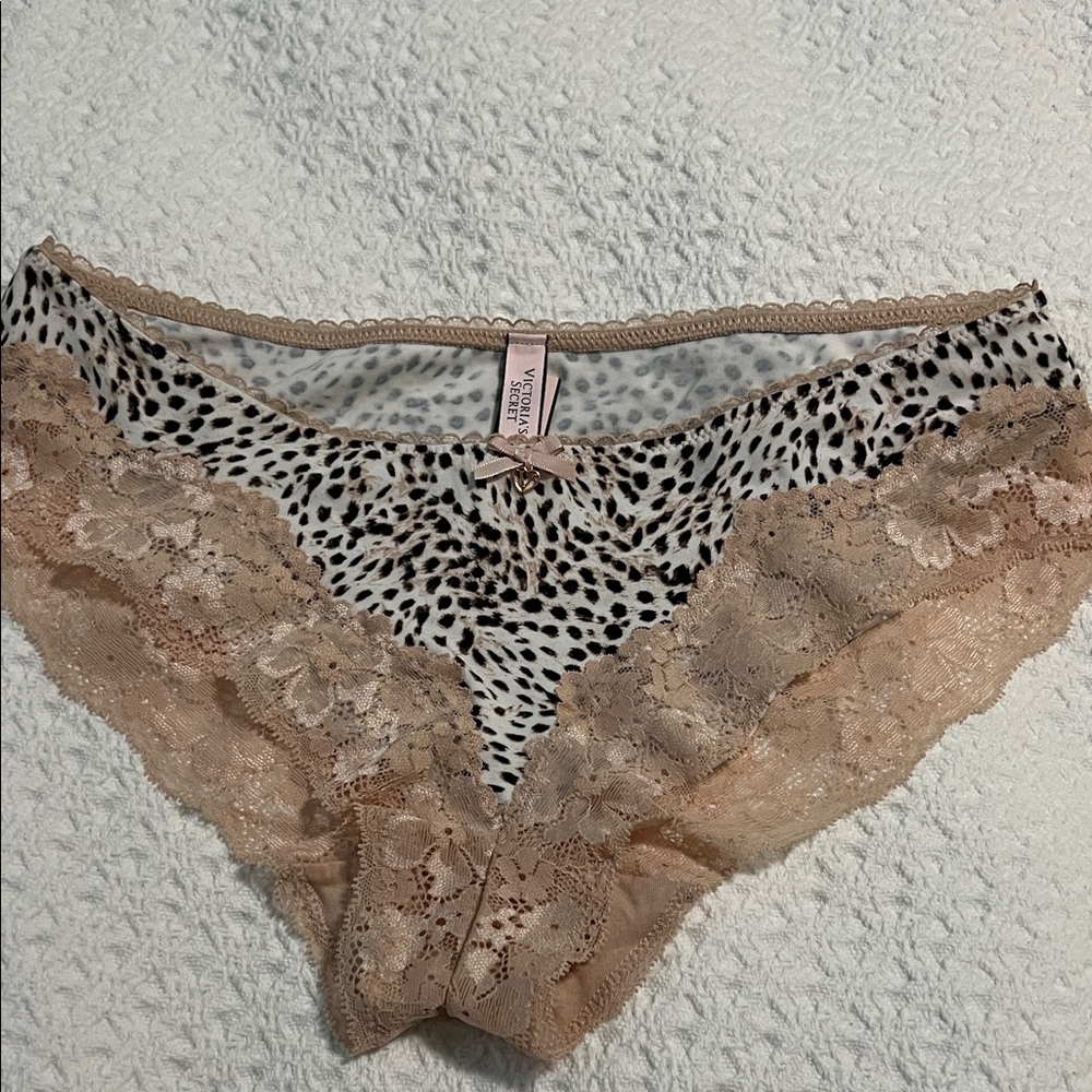 Victoria's Secret Leopard and Lace Panty - Tan and Black